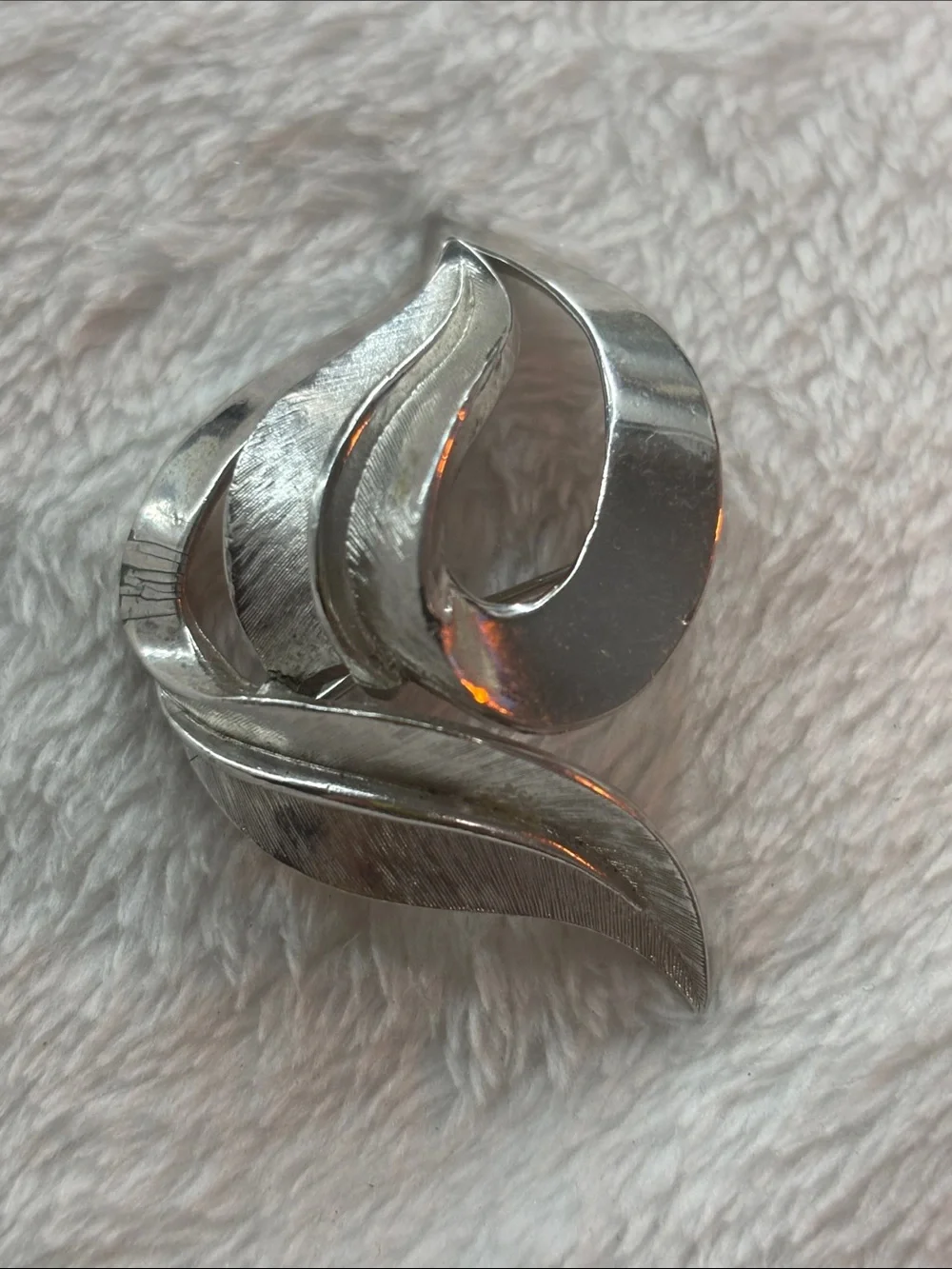 Silver Leaf Sculptural brooch - Elegant Women’s Jewelry